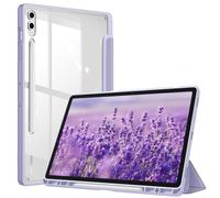FINTIE Hybrid Slim Case for Samsung Galaxy Tab S10+ Plus/ S9 FE+ Plus/Galaxy Tab S9+ Plus 12.4 with S Pen Holder, Shockproof Cover with Clear Transparent Back Shell, Auto Wake/Sleep, Lilac Purple