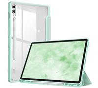 FINTIE Hybrid Slim Case for Samsung Galaxy Tab S10+ Plus/ S9 FE+ Plus/Galaxy Tab S9+ Plus 12.4 with S Pen Holder, Shockproof Cover with Clear Transparent Back Shell, Auto Wake/Sleep, Green