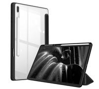 FINTIE Hybrid Slim Case for Samsung Galaxy Tab S8 Plus / S8+ 2022/S7 FE 2021/S7 Plus 2020 12.4 Inch with S Pen Holder, Shockproof Cover with Clear Transparent Back Shell, Auto Wake/Sleep, Black