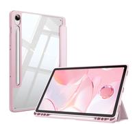 Fintie Hybrid Slim Case for Samsung Galaxy Tab S9 11 Inch 2023 Model (SM-X710/X716B/X718U) with S Pen Holder, Shockproof Cover with Clear Transparent Back Shell, Auto Wake/Sleep, Pink