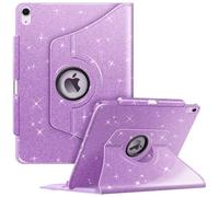 Fintie iPad Air 13 (M3) 2025 Case, M2 2024 Rotating 360 Degree Rotating Protective Stand Case with Stylus Holder and Auto Sleep/Wake Function, Glitter Purple
