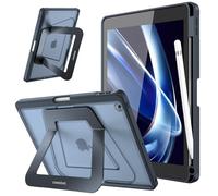 FINTIE iPad Case 10.2 Inch 9th/8th/7th Generation (2021 2020 2019) with Pen Holder - Shockproof Matte Transparent Back Cover with Multi-Angle Stand, *Black