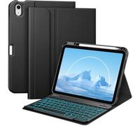 Fintie Keyboard Case for iPad (A16) 11th Generation 11 Inch 2025, iPad 10th Generation 10.9 Inch 2022-7 Colour Backlit Detachable Keyboard TPU Cover with Pencil Holder, UK Layout, Black