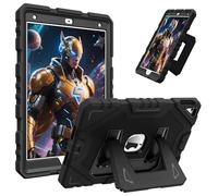FINTIE Kid-Friendly Case for iPad 9th / 8th / 7th Generation 10.2 Inch | Fully-Body Rugged Heavy Duty Shockproof Cover, Portrait & Landscape Viewing, Built-in Kickstand, for Girls/Boys, Black