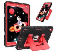FINTIE Kid-Friendly Case for iPad 9th / 8th / 7th Generation 10.2 Inch | Fully-Body Rugged Heavy Duty Shockproof Cover, Portrait & Landscape Viewing, Built-in Kickstand, for Girls/Boys, Black-Red