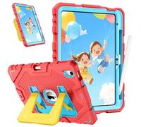 FINTIE Kids Case for iPad (A16) 11th Generation 11 Inch (2025), iPad 10th Generation 10.9 Inch (2022), Fully-Body Rugged Heavy Duty Shockproof Kiddie Case Built-in Stand for Boys & Girls, Red