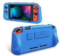 FINTIE Kids Case Compatible with Nintendo Switch w/2 Game Card Slots - [Ultralight] [Shockproof] Protective Cover with Ergonomic Grip, Kids Friendly Grip Case for Switch Console (Blue)