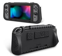 FINTIE Kids Case Compatible with Nintendo Switch w/2 Game Card Slots - [Ultralight] [Shockproof] Protective Cover with Ergonomic Grip, Kids Friendly Grip Case for Switch Console (Black)