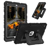 FINTIE Kids Case for iPad 6th / 5th Generation (2018/2017, 9.7 Inch), iPad Air 2 (9.7 Inch), Fully-Body Rugged Heavy Duty Shockproof Protective Case with Built-in Kickstand for Boys Girls, Black