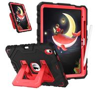 FINTIE Kids Case for iPad (A16) 11th Generation 11 Inch (2025), iPad 10th Generation 10.9 Inch (2022), Fully-Body Rugged Heavy Duty Shockproof Kiddie Case Built-in Stand for Boys & Girls, Black-Red