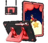 Fintie Kids Friendly Case for Samsung Galaxy Tab S10 Lite/ S10 FE/ S9 FE 10.9 Inch/Tab S9 11 Inch, Fully-Body Rugged Heavy Duty Shockproof Protective Case with Kickstand & Shoulder Strap, Black/Pink