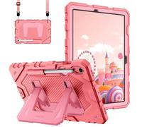 FINTIE Kids Friendly Case for Samsung Galaxy Tab S10 Lite/ S10 FE/ S9 FE 10.9 Inch/Tab S9 11 Inch, Fully-Body Rugged Heavy Duty Shockproof Protective Case with Kickstand & Shoulder Strap, Pink