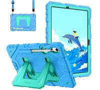 Fintie Kids Friendly Case for Samsung Galaxy Tab S10 Lite/ S10 FE/ S9 FE 10.9 Inch/Tab S9 11 Inch, Fully-Body Rugged Heavy Duty Shockproof Protective Case with Kickstand & Shoulder Strap, Blue