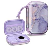 FINTIE Label Maker Case Compatible with Phomemo D30 D35, NELKO P21, SUPVAN E10, NIIMBOT D11 D110, JADENS D110, ORGSTA S001 - Portable Shockproof Hard Shell Label Printer Carrying Cover (Lilac Marble)