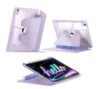 Fintie Magnetic Stand Case for iPad Air 11-inch M3 (2025) / M2 (2024), iPad Air 5th (2022) / 4th Generation (2020) 10.9 Inch, Multi-Angle Viewing Clear Cover with Pencil Holder, Purple
