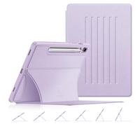 Fintie Magnetic Stand Case for Samsung Galaxy Tab S10 Lite/ S10 FE/ S9 FE 5G 10.9 Inch/Tab S9 11 Inch, Multi-Angle Viewing Rugged Soft TPU Back Cover with S Pen Holder, Auto Wake/Sleep, Purple