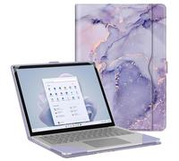 Fintie - Microsoft Surface 13.8" 8th (2026) Laptop Sleeve 13.8" Surface Laptop 7, 13.5" Surface Laptop 6/5/4/3/2 - Folio Book Cover with Large Pocket, Lilac Marble