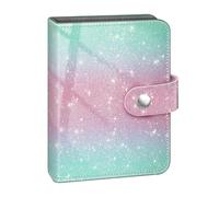 FINTIE Mini Photos Album Book for 2x3 Inch Films - 52 Pockets Small Albums for Fujifilm Instax Mini Instant Camera/Polaroid Hi-Print Pictures, Kpop Photocard Holder Binder, Glittering Green/Pink