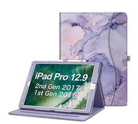 Fintie Multi-Angle Case, 2017/2015 iPad Pro 12.9 inch (Old Model) 1st & 2nd Gen Case - [Corner Protection] Folio Stand Cover with Pencil Holder & Pocket, Auto Wake/Sleep, Lilac Marble