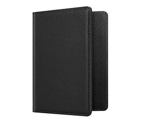 FINTIE Passport Holder, Slim Travel Wallet RFID Blocking Card Case Cover Passport Cover Protector Essentials with Credit Card Slots for Women/Men, Black