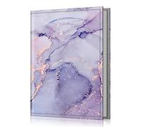 Fintie photo album 4x6 Photos - 52 Pockets Small Min Capacity Premium Vegan Leather Case, Portable Wallet Album for Family Wedding Boys Girls, Purple Marble