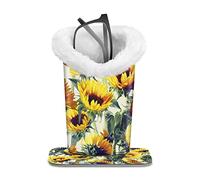FINTIE Plush Lined Eyeglasses Holder, Glasses Stand Case, Anti-scratch Glasses Storage Organizer for Desk, Nightstand, Office, Sunflowers