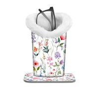 FINTIE Plush Lined Eyeglasses Holder, Glasses Stand Case, Anti-scratch Glasses Storage Organizer for Desk, Nightstand, Office, Flower Fantasy, 5.51*3.94*3.54