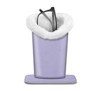 Fintie Plush Lined Eyeglasses Holder with Magnetic Base- PU Leather Glasses Stand Case - purple - 5.51*3.94*3.54