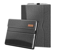 FINTIE Portfolio Case for Microsoft Surface Pro 7+/7/6/5/4/3, 12.3-inch Business Cover with Pocket, compatible with Type Cover Keyboard, Gray