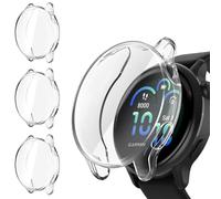 Fintie Protective Case Compatible with Garmin Vivoactive 6, [Pack of 3] Soft TPU Screen Protector Protective Case Cover, Clear x 3