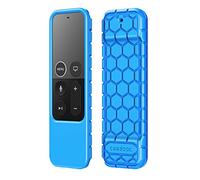 FINTIE Protective Case for Apple TV 4K 5th, 4th Gen Remote - Casebot (Honey Comb Series) Lightweight (Anti Slip) Shock Proof Silicone Cover for Apple TV Siri Remote Controller, Blue