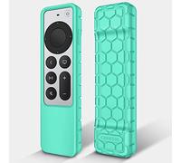 Fintie Protective Case for Apple TV Siri Remote 2021 2022 - Honey Comb Lightweight Anti Slip Shockproof Silicone Cover for Apple TV 4K / HD Siri Remote Controller (2nd Gen / 3rd Gen), Turquoise