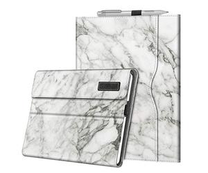 Fintie Protective Case for Microsoft Surface Go 4/3/2/1 2023/2021/2020/2018 | Multi-Angle Portfolio Business Cover with Pocket, Compatible with Type Cover Keyboard,Marble White