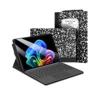 FINTIE Protective Case for Microsoft Surface Pro 12 Inch (2025), Multi-Angle Viewing Portfolio Business TPU Back Cover with Pocket & Stylus Holder, Compatible with Type Cover Keyboard, Com-Book