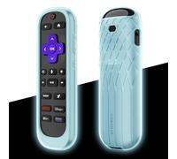 Fintie Protective Case for Roku Voice Remote Pro (2nd Edition), CaseBot Lightweight Anti Slip Kids-Friendly Shockproof Silicone Remote Cover for Roku Ultra 2024 / Roku RCB1R Controller, Blue Glow