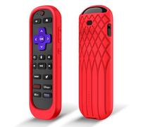Fintie Protective Case for Roku Voice Remote Pro (2nd Edition), CaseBot Lightweight Anti Slip Kids-Friendly Shockproof Silicone Remote Cover for Roku Ultra 2024 / RCB1R Controller, Red