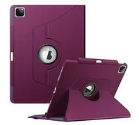 FINTIE Rotating Case Compatible with iPad Pro 12.9 inch (2022/2021/2020/2018, 6th/5th/4th/3rd Generation)-360 Degree Swiveling Protective Cover w/Pencil Holder, Auto Sleep/Wake, Purple