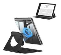 FINTIE Rotating Case for 7"Kindle Paperwhite 12th Gen 2024/Kindle Colorsoft | 360° Adjustable Versatile Stand, Detachable Magnetic Cover, Slim Lightweight Clear Back Shell, Auto Wake/Sleep, Black