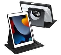 FINTIE Rotating Case for iPad 9th / 8th / 7th Generation (2021/2020/2019) 10.2 Inch - 360 Degree Swivelling Case with Clear Acrylic Back Shell Shockproof Frame with Pencil Holder, Black