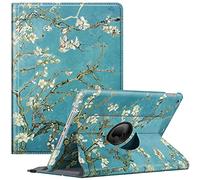 Fintie Rotating Case for iPad 9th Generation (2021) / 8th Generation (2020) / 7th Gen (2019) 10.2 Inch - 360 Degree Rotating Stand Cover with Pencil Holder, Auto Wake Sleep, White Blossom