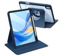 FINTIE Rotating Case for iPad (A16) 11th/10th Generation 2025/2022 with Pencil Holder - 360 Degree Rotating Protective Case with Transparent Acrylic Back Shockproof Frame Auto Wake/Sleep, Navy