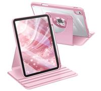 FINTIE 360 Degree Rotating Case for iPad (A16) 11th Generation 11 Inch (2025), iPad 10th Generation 10.9 Inch (2022) - Swiveling Protective Stand Clear Back Cover with Pencil Holder, Sakura Pink