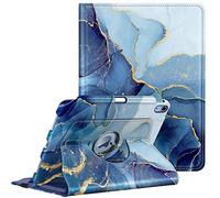 FINTIE Rotating Case Compatible with iPad 10th Generation (2022 Model) 10.9 Inch - 360 Degree Swivel Protective Stand Cover with Pencil Holder, Auto Wake/Sleep, Ocean Marble