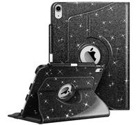 FINTIE Rotating Case for iPad A16 11th Gen 11 Inch & iPad 10th Gen 10.9" | 360 Degree Swivelling Protective Stand Cover, Built-in Pencil Holder, Elastic Band, Glittering Black