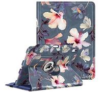 FINTIE Rotating Case for iPad (A16) 11th Generation 11 Inch (2025), iPad 10th Generation 10.9 Inch (2022) - 360 Degree Swivel Protective Stand Cover w/Pencil Holder, Auto Wake/Sleep, Blooming Hibiscus