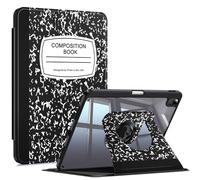 Fintie Rotating Case for iPad Air 11 inch, iPad Air 5th/4th Gen 10.9 inch | 360 degree rotating protective case with pen holder, transparent acrylic back, shockproof frame, note