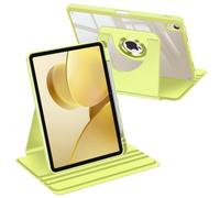 FINTIE Rotating Case for iPad Air 11 Inch & iPad Air 5th/4th Gen 10.9 Inch | 360° Swivel Stand, Portrait & Landscape Viewing, Clear Hard PC Back Cover, Pencil Holder, Citrus