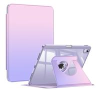 FINTIE Rotating Case for iPad Air 11 Inch & iPad Air 5th/4th Gen 10.9 Inch | 360° Swivel Stand, Portrait & Landscape Viewing, Clear Hard PC Back Cover, Pencil Holder, Fantasy Ombre
