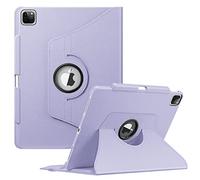 FINTIE Rotating Case Compatible with iPad Pro 12.9 inch (2022/2021/2020/2018, 6th/5th/4th/3rd Generation)-360 Degree Swiveling Protective Cover w/Pencil Holder, Auto Sleep/Wake, Lilac Purple
