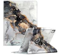 Fintie Rotating Case for iPad Pro 13-inch (M4) 2024 with Pencil Holder - 360 Degree Swiveling Protective Stand Cover with Auto Wake/Sleep, Cloudy Marble